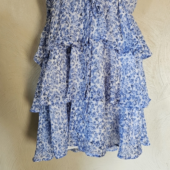 Trixxi Blue Floral Halter Dress Size Women's  XL - Picture 6 of 13